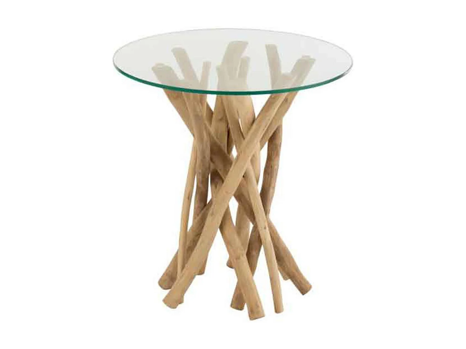 Table d'Appoint en Teck "Driftwood" 50cm Naturel