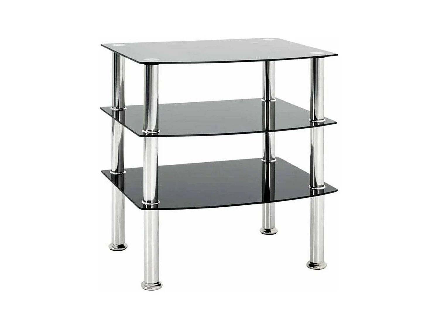 Table d'Appoint en Verre "Gaïa" 59cm Noir