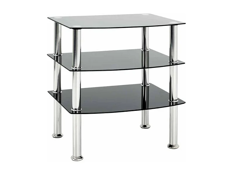 Table d'Appoint en Verre "Gaïa" 59cm Noir