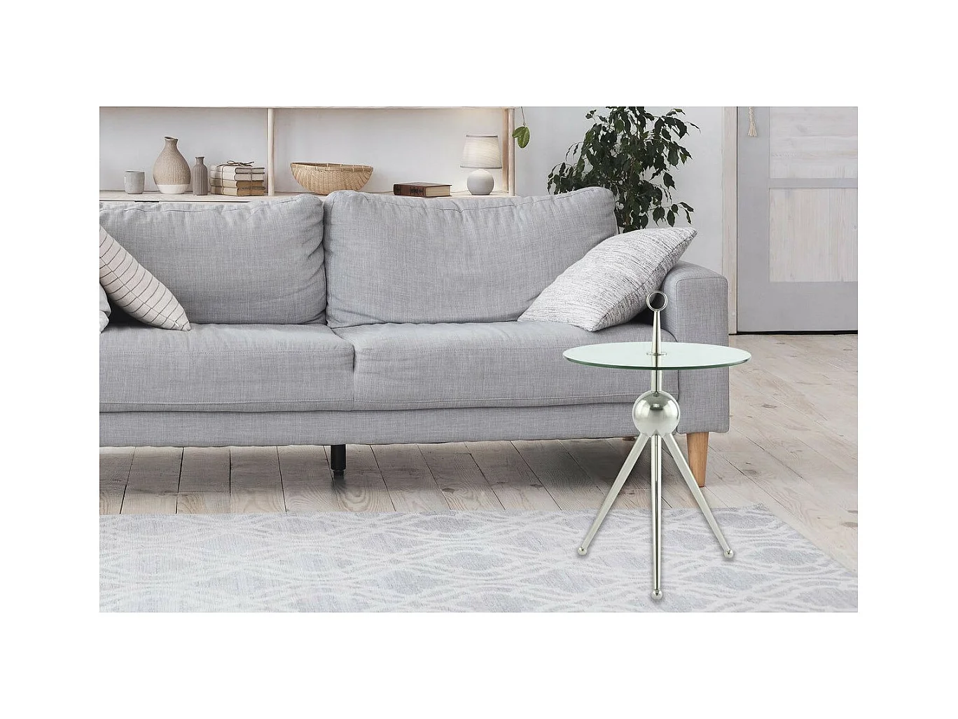 Table d'Appoint Design "Rodriga" 53cm Argent