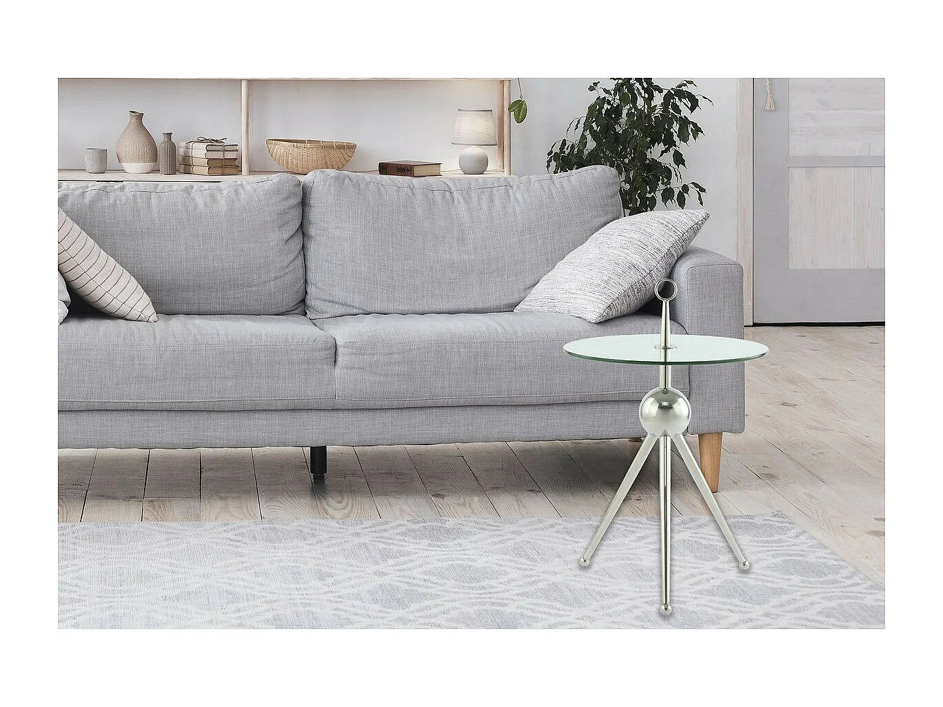 Table d'Appoint Design "Rodriga" 53cm Argent