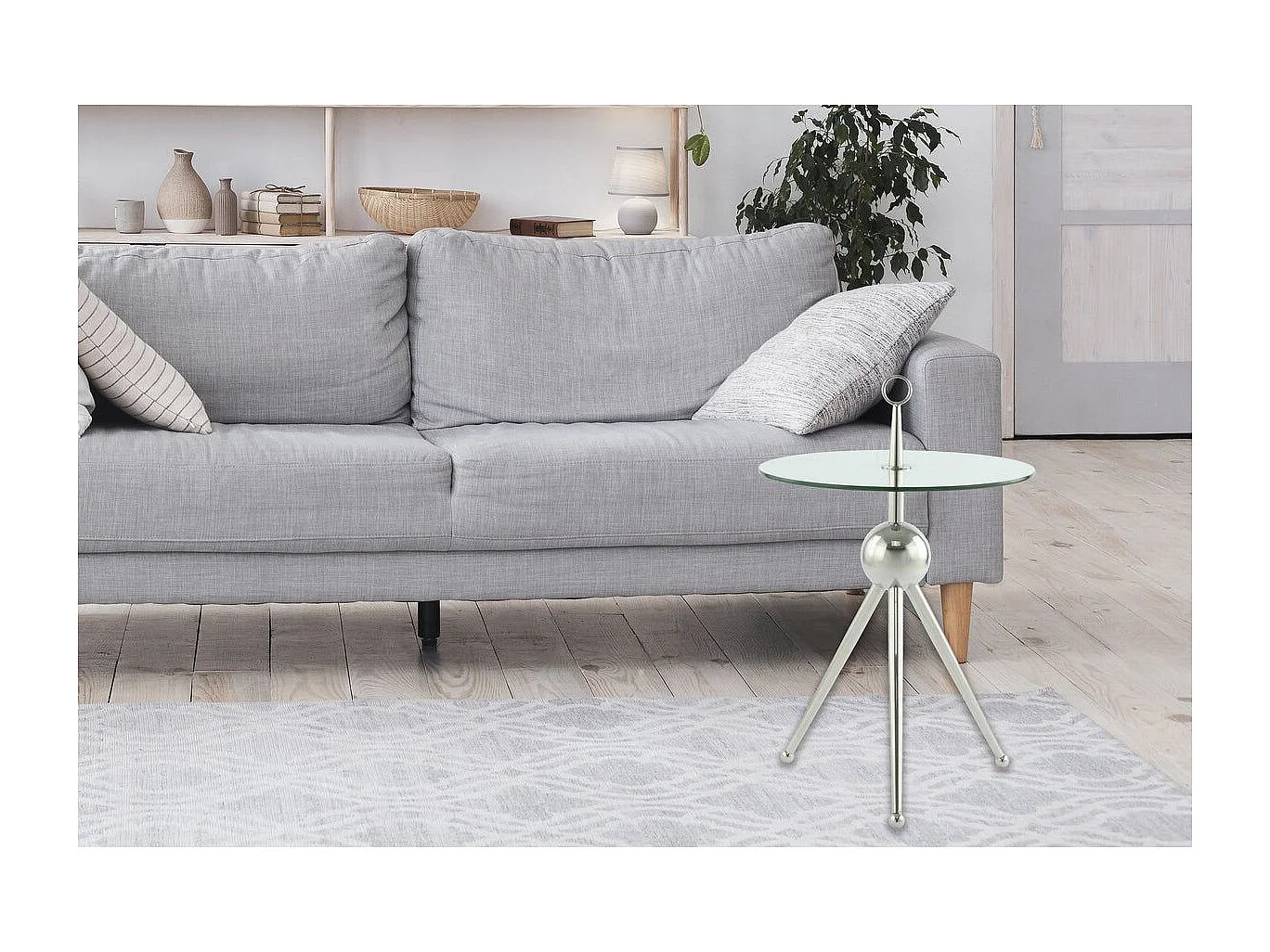 Table d'Appoint Design "Rodriga" 53cm Argent