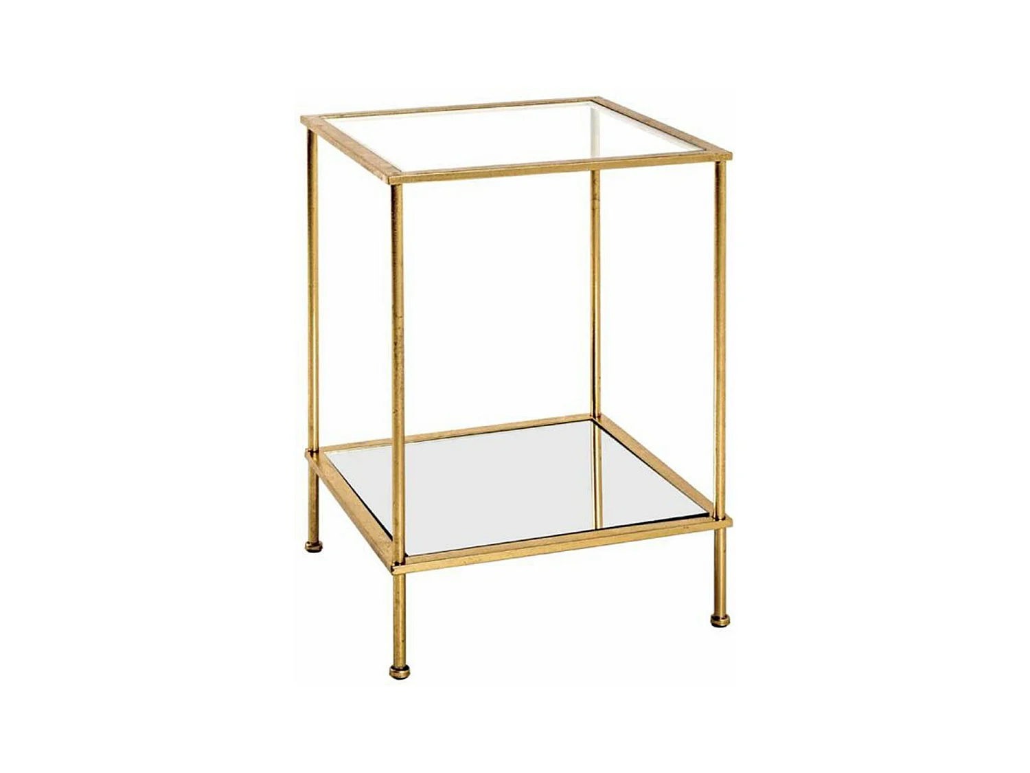 Table d'Appoint Carrée en Verre "Alizée" 55cm Or