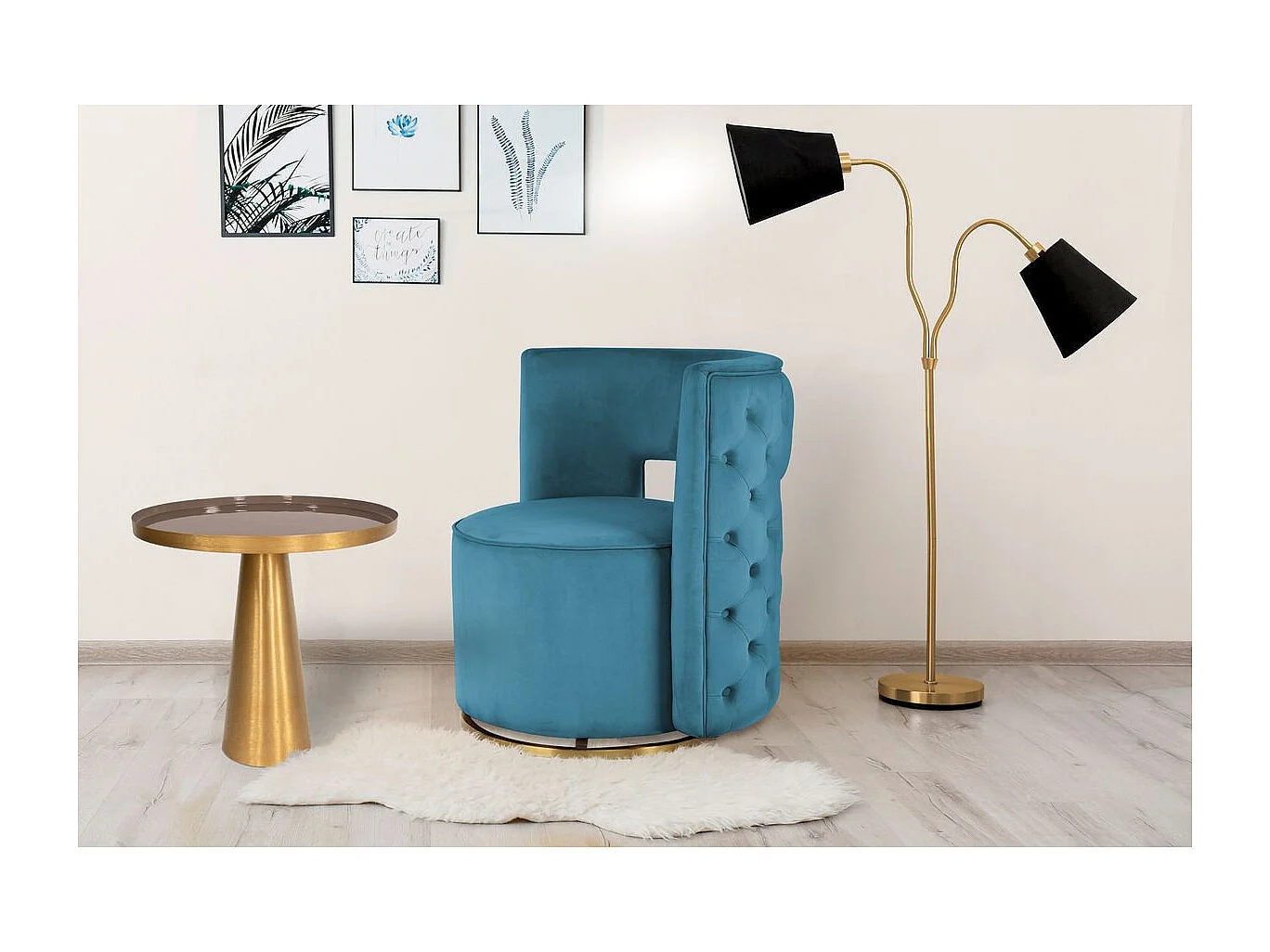 Table d'Appoint Design "Morrison" 51cm Gris