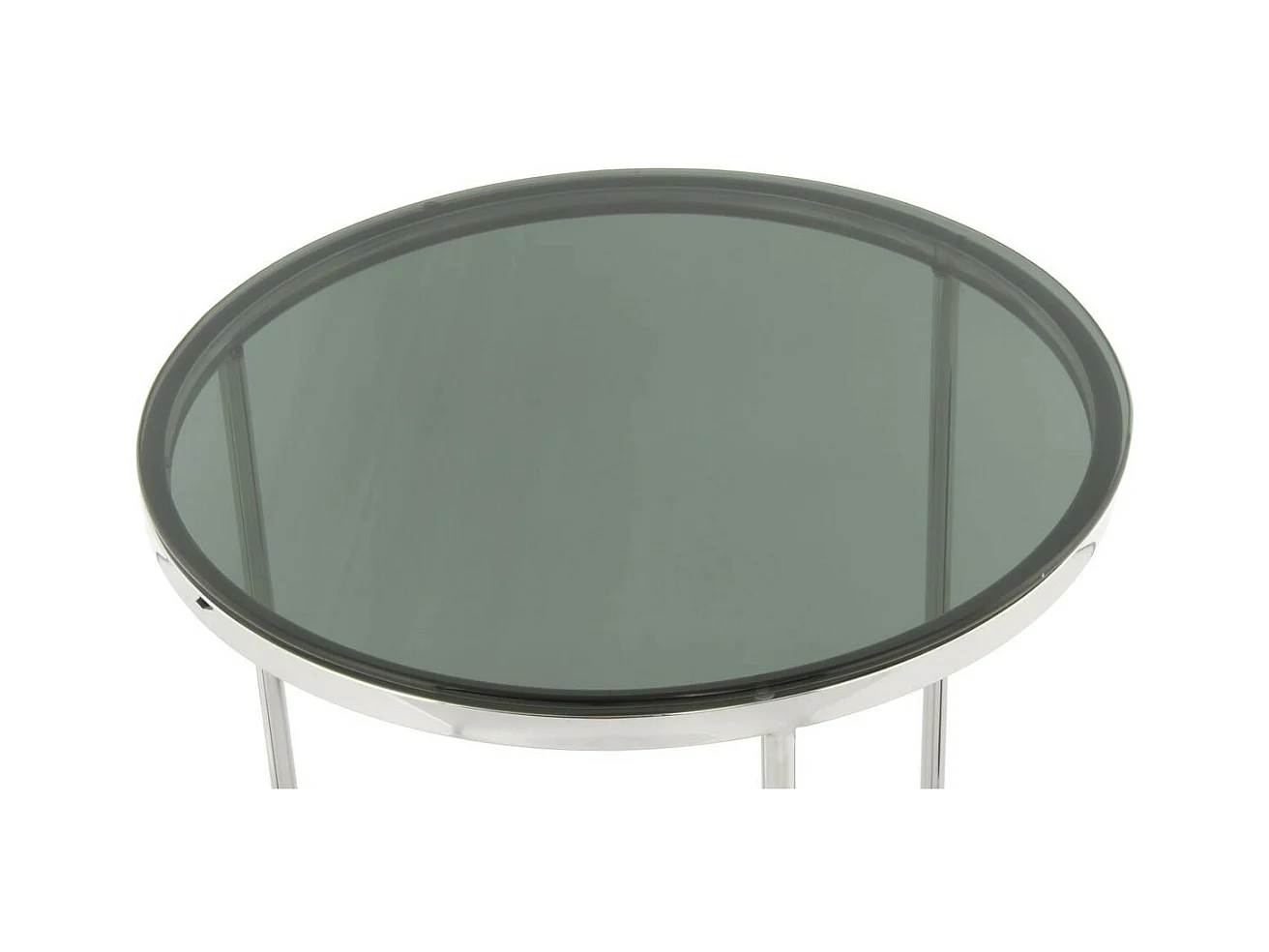 Table d'Appoint Design "Wynona" 55cm Noir & Argent