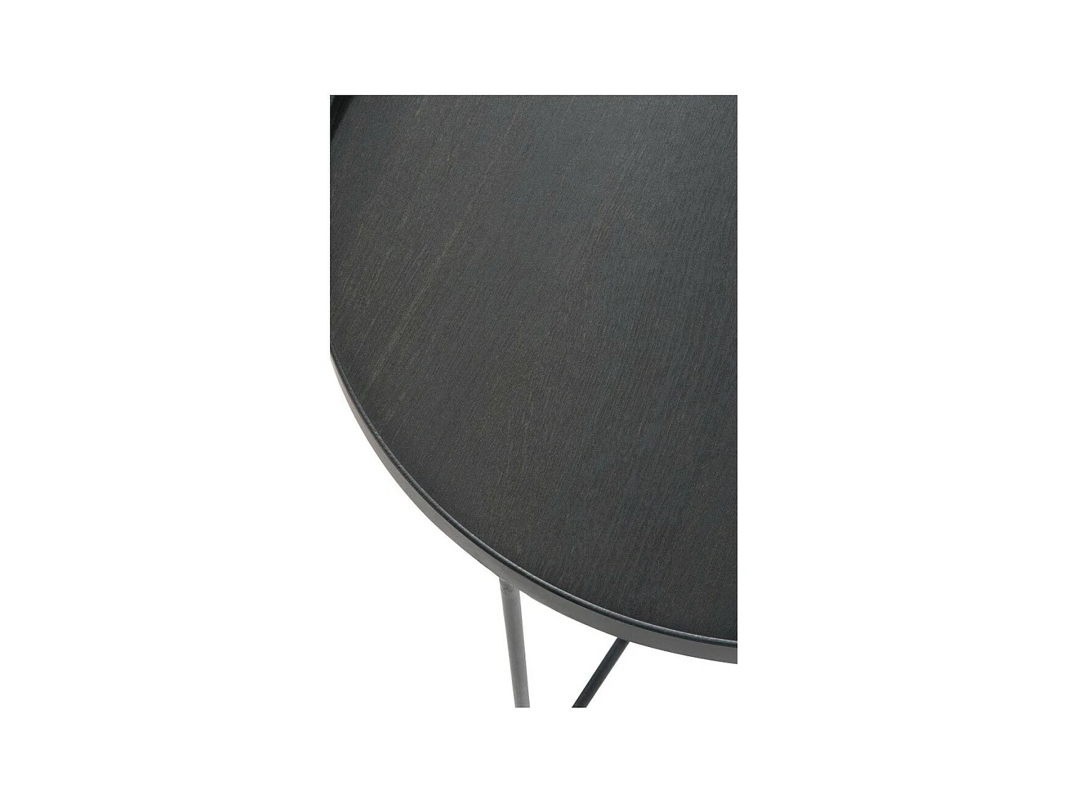 Table d'Appoint Design Ronde Bois "Malo" 50cm Noir