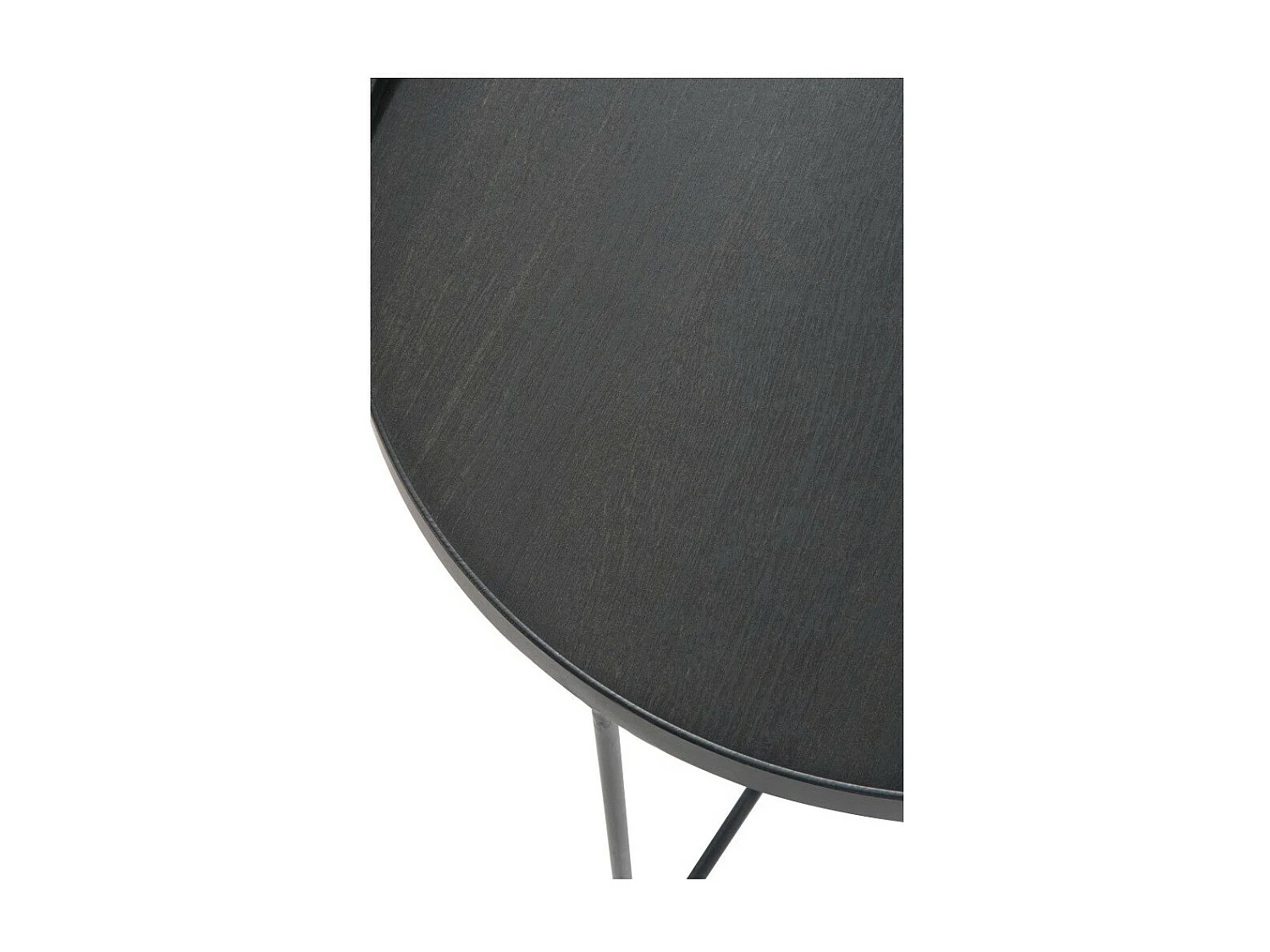 Table d'Appoint Design Ronde Bois "Malo" 50cm Noir