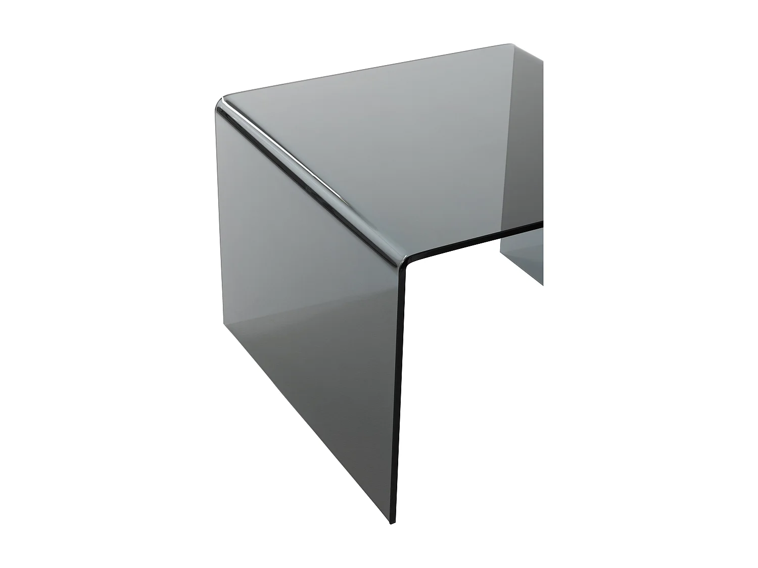 Lote de 2 mesas nido Colin de cristal negro L 65