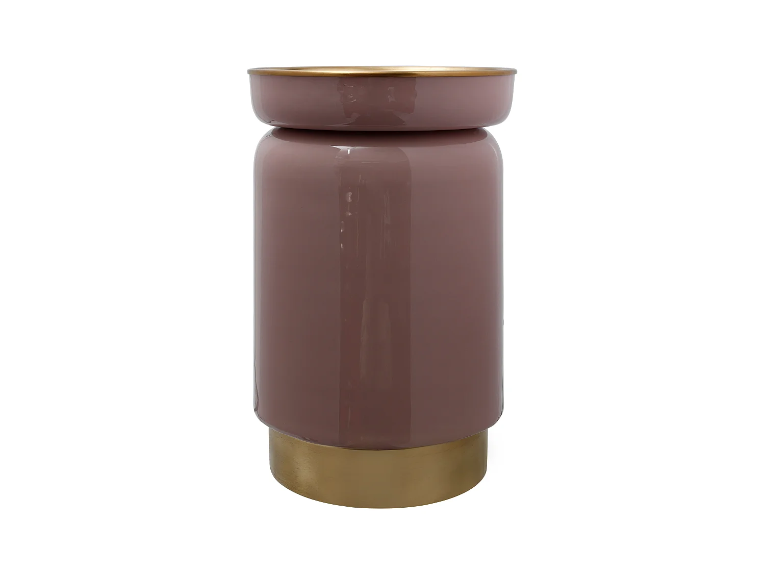 Table d'Appoint Design "Clays" 46cm Vieux Rose & Or