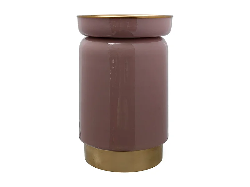 Table d'Appoint Design "Clays" 46cm Vieux Rose & Or