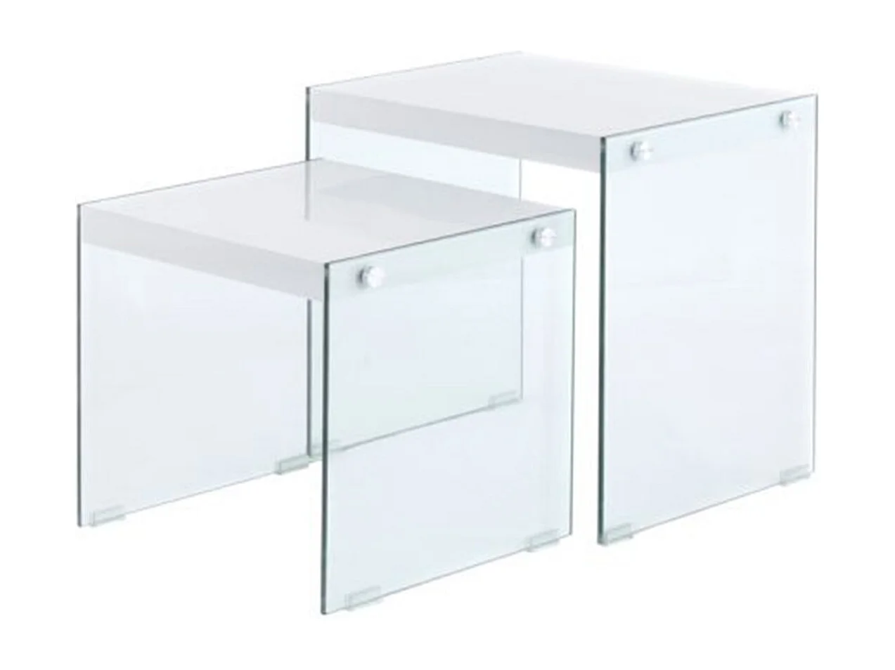 Lot de 2 Tables d'Appoint "Elementary" 46cm Blanc