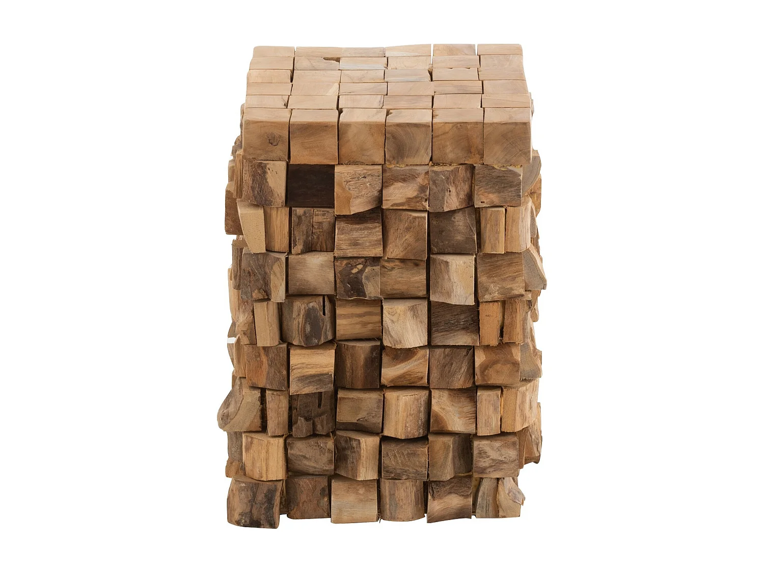 Mesa auxiliar y taburete Gaya, piezas de teca natural, L 30 cm