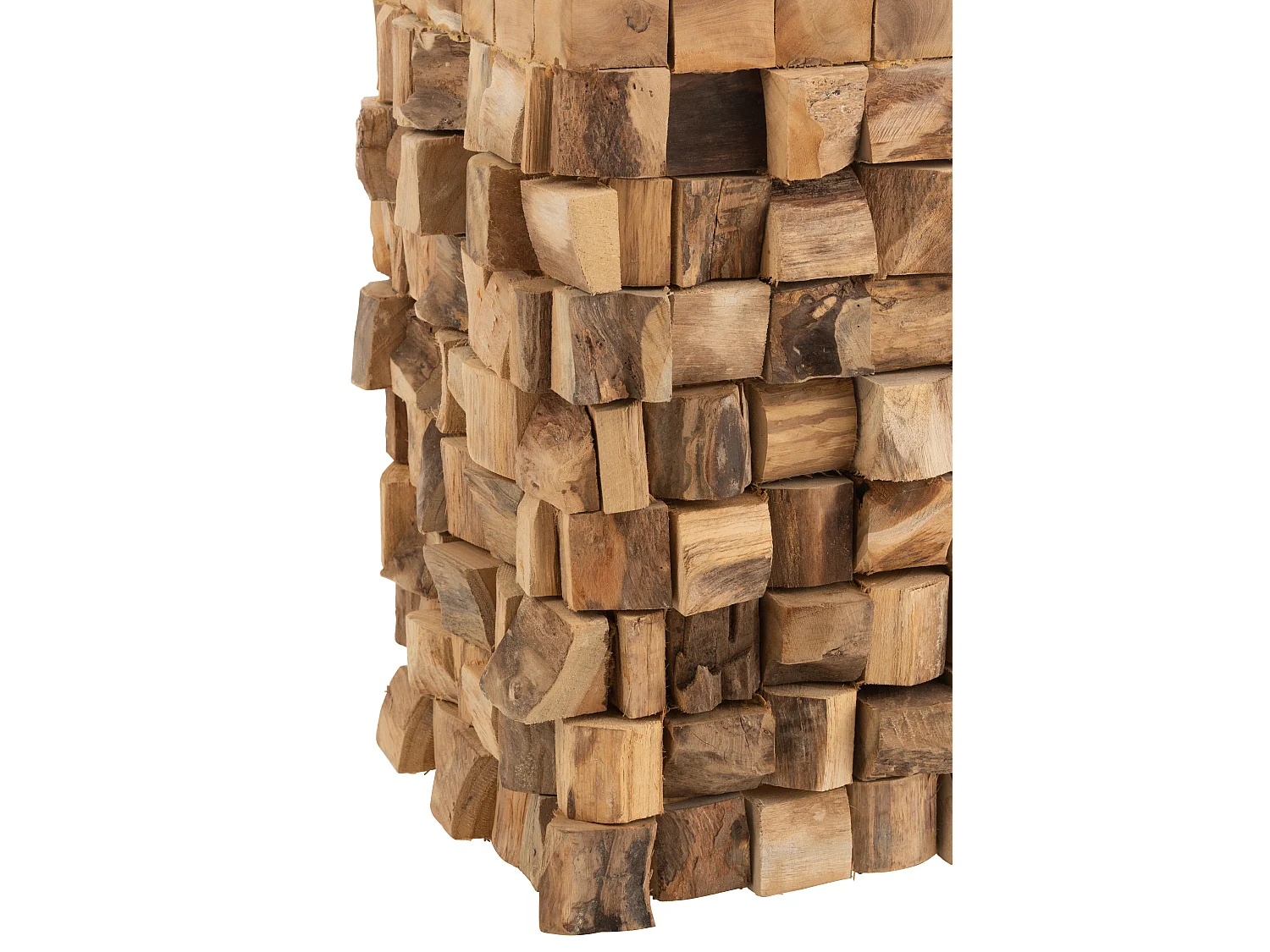 Mesa auxiliar y taburete Gaya, piezas de teca natural, L 30 cm