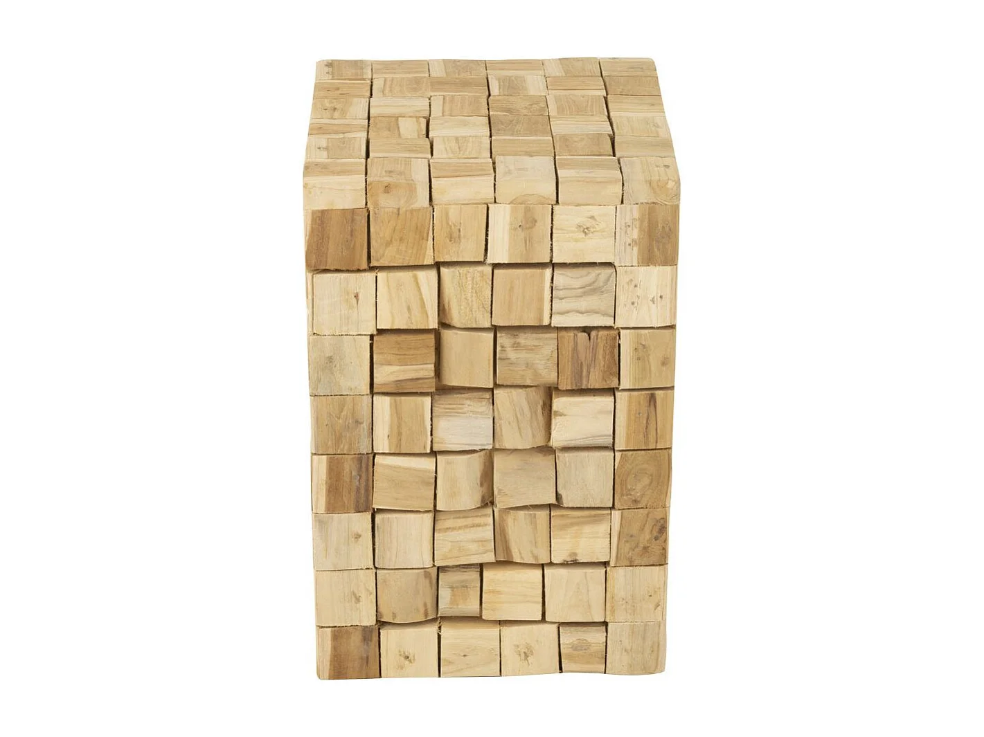 Mesa auxiliar y taburete Gaya, piezas de teca natural, L 30 cm