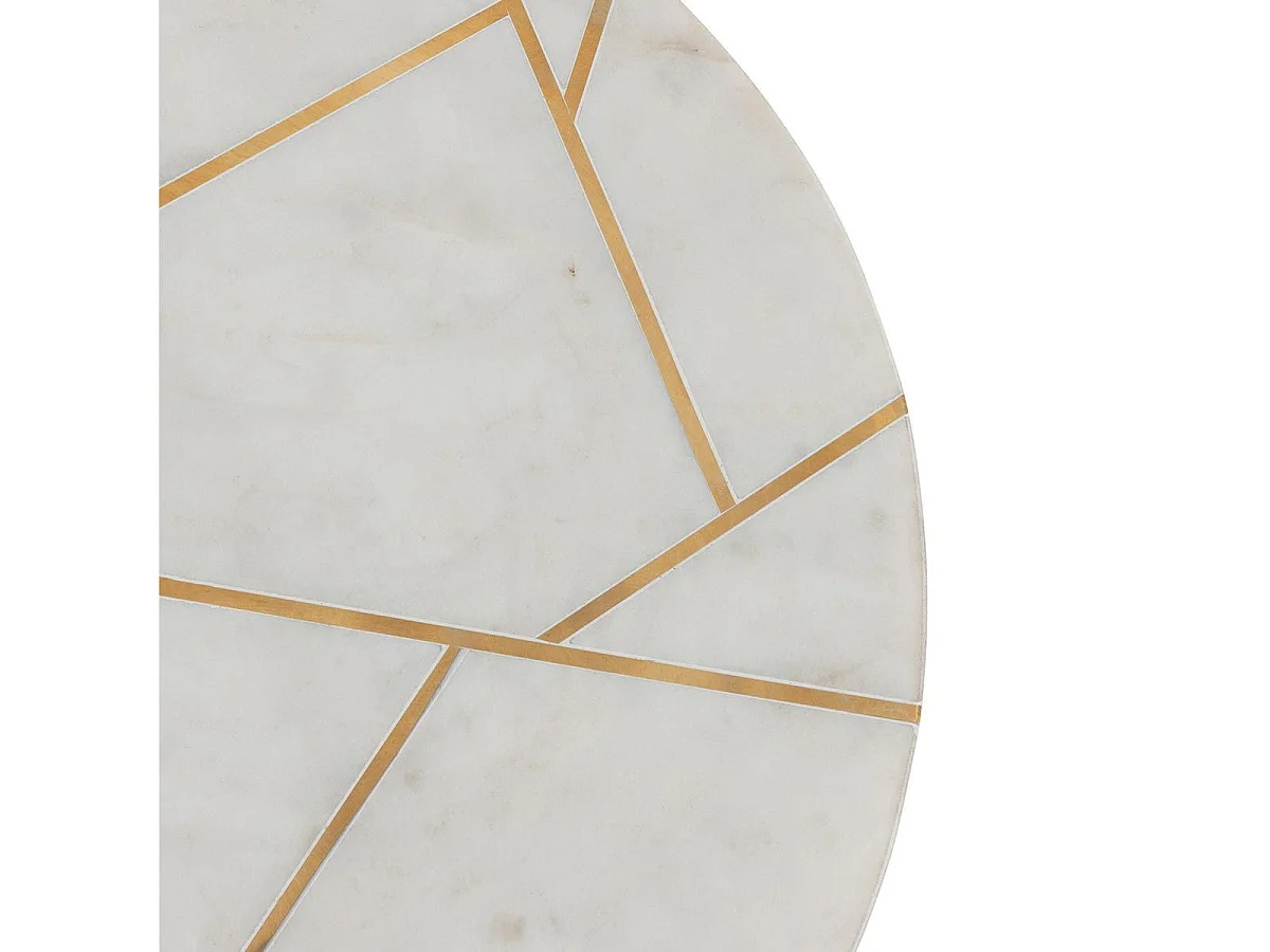 Lot de 2 Tables Gigognes "Lolita" 56cm Or & Blanc