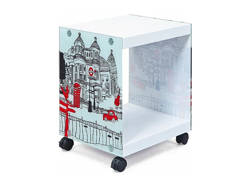 Table d'Appoint Design "Bristol" 46cm Blanc