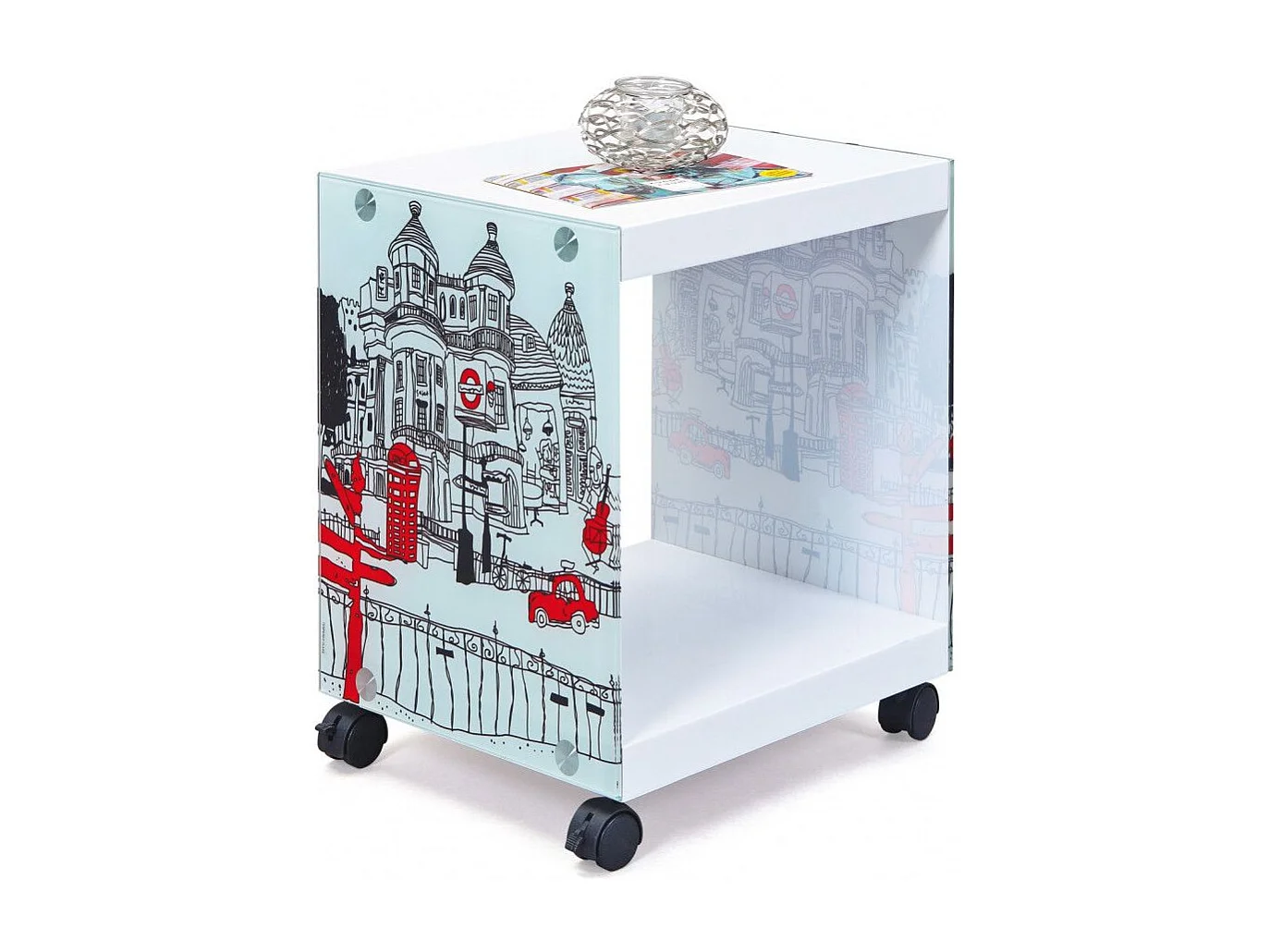 Table d'Appoint Design "Bristol" 46cm Blanc