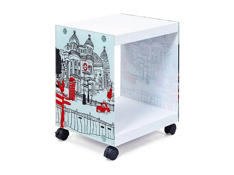 Table d'Appoint Design "Bristol" 46cm Blanc