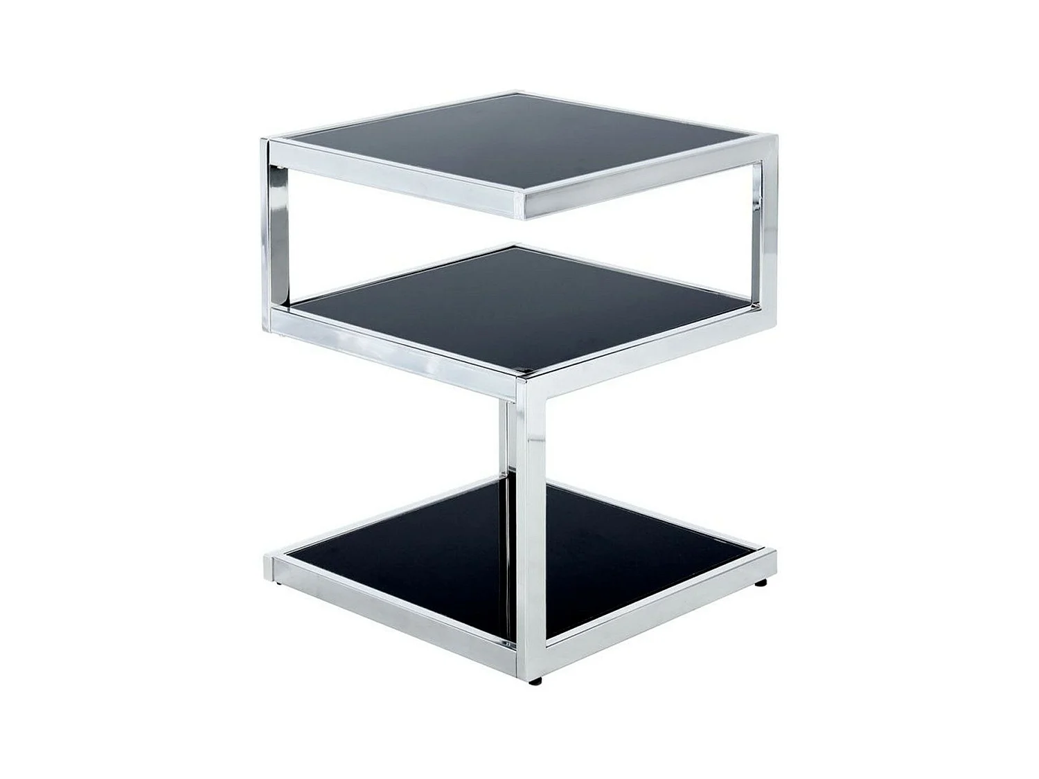 Table d'Appoint "Cubo" 52cm Noir & Chrome