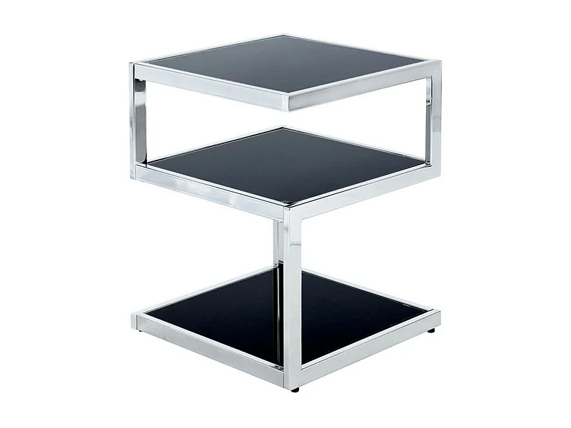 Table d'Appoint "Cubo" 52cm Noir & Chrome