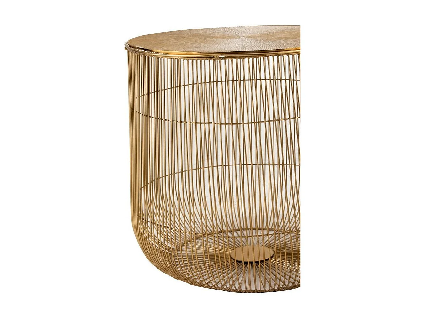 Lot de 2 Tables d'Appoint "Panier" 49cm Or