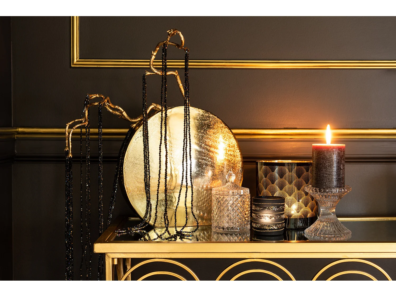 Lot de 2 Tables d'Appoint "Panier" 49cm Or