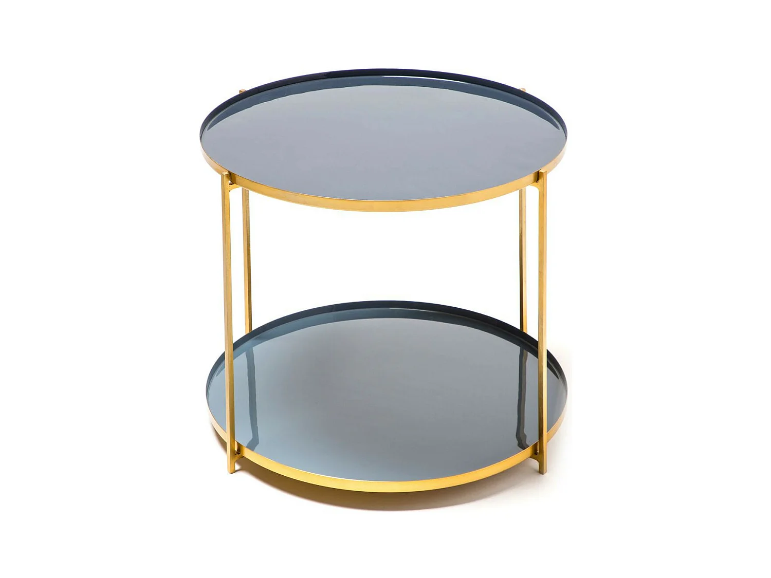 Table d'Appoint Design "Tessa" 50cm Bleu & Gris