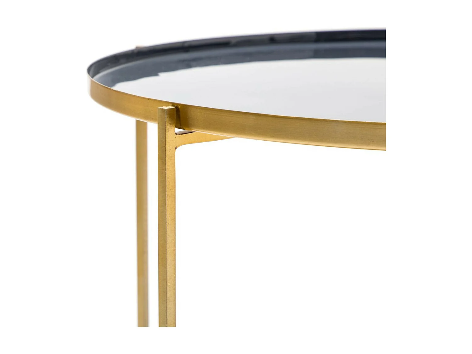 Table d'Appoint Design "Tessa" 50cm Bleu & Gris