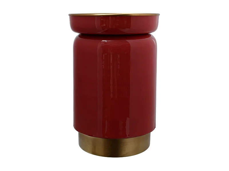 Table d'Appoint Design "Clays" 46cm Corail & Or