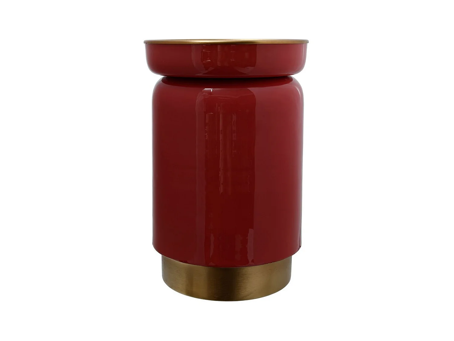 Table d'Appoint Design "Clays" 46cm Corail & Or