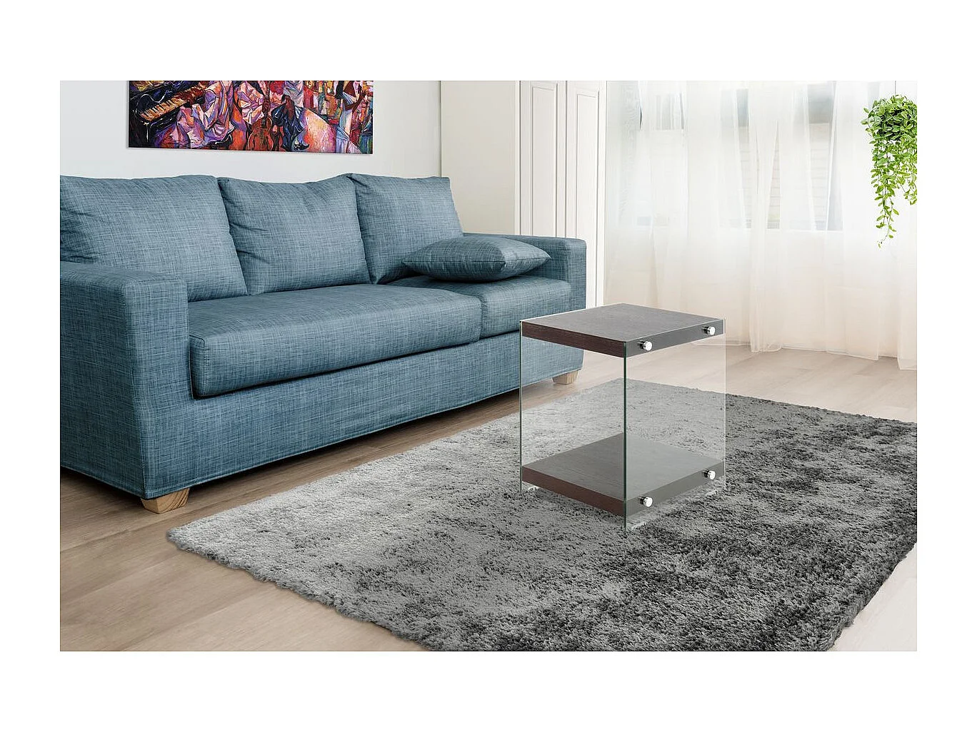 Table d'Appoint en Bois "Elementary" 45cm Marron Foncé