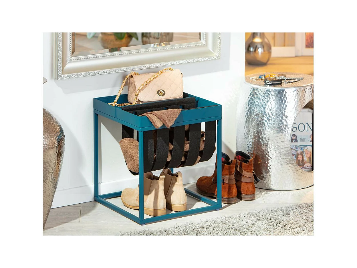 Table d'Appoint Design "Porte-Magazine" 40cm Bleu