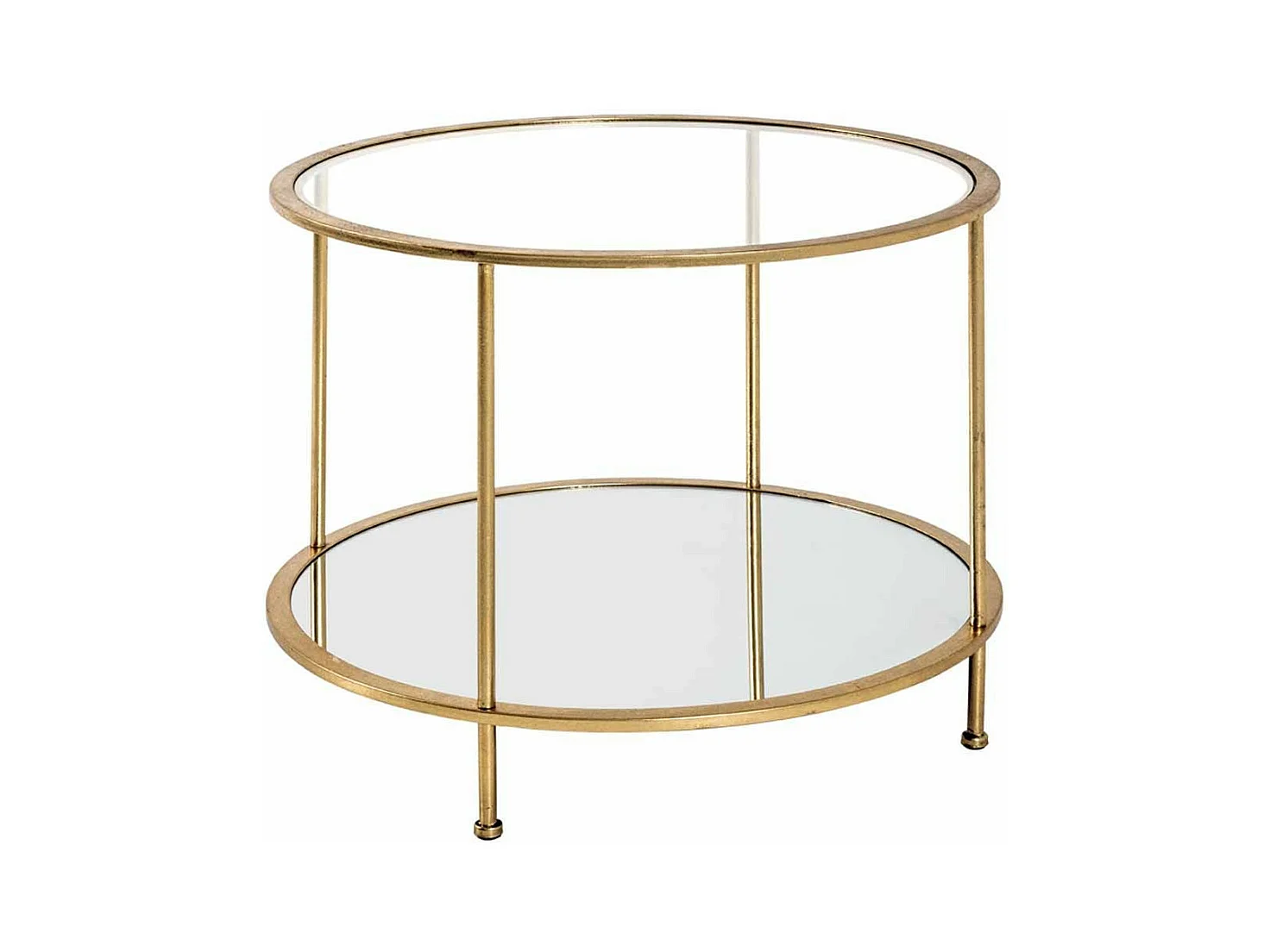 Table d'Appoint Ronde en Verre "Alizée" 60cm Or