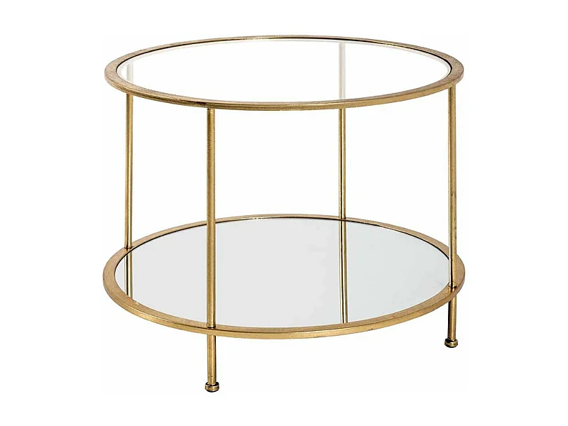 Table d'Appoint Ronde en Verre "Alizée" 60cm Or