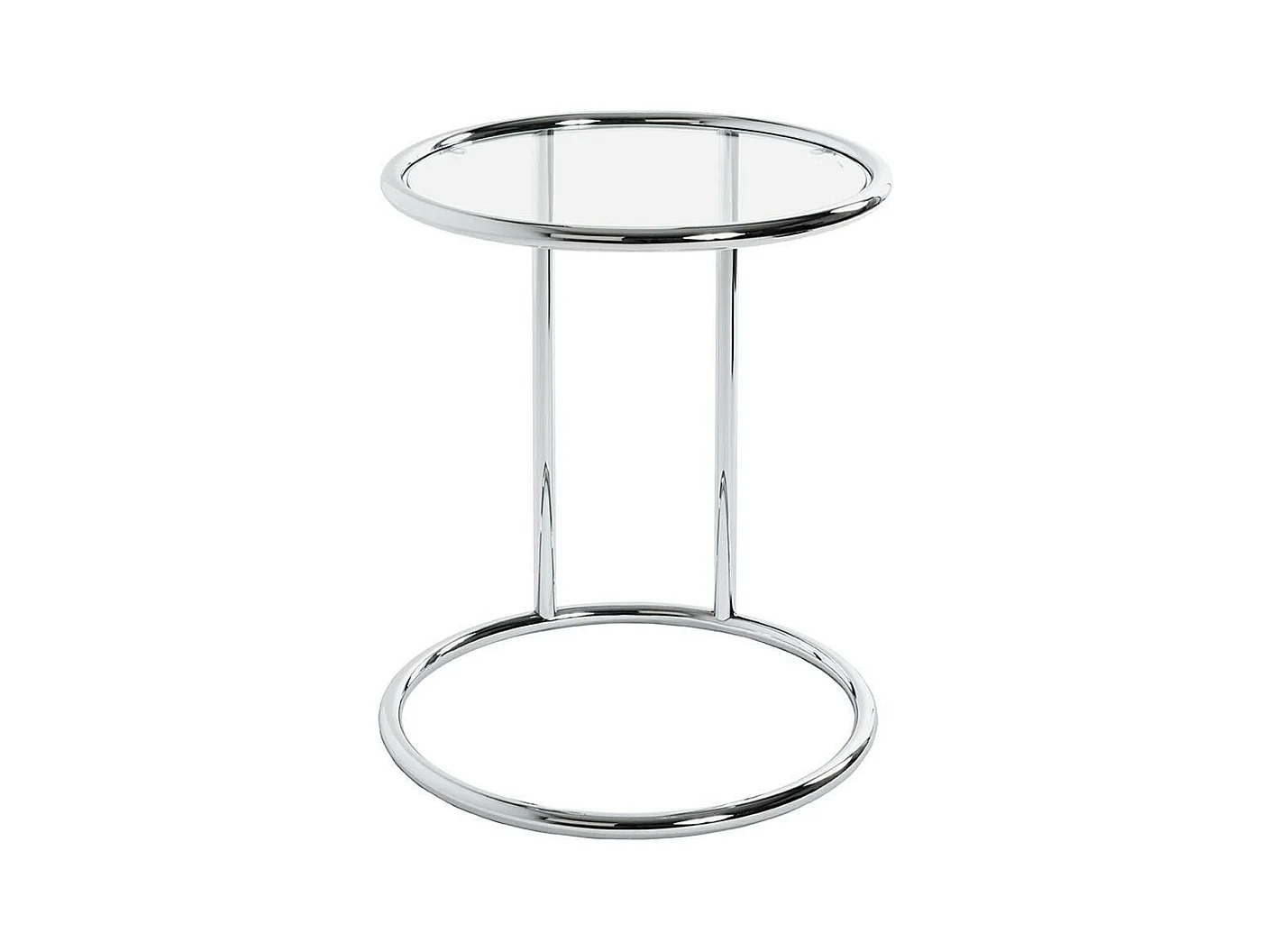 Table d'Appoint en Verre "Blaise" 55cm Argent