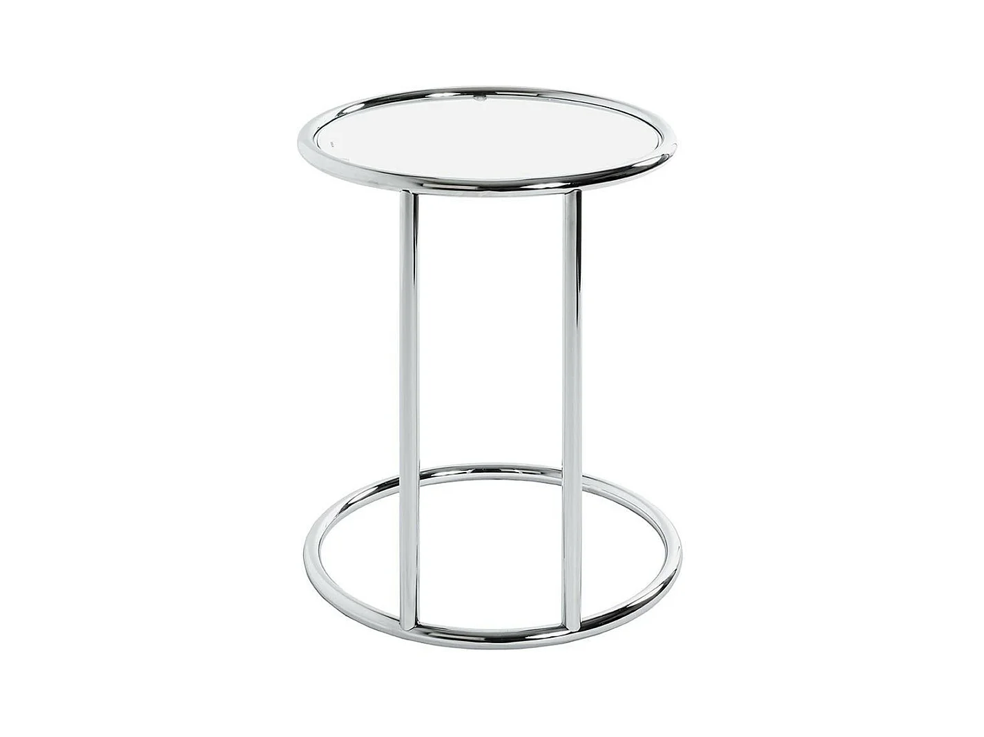 Table d'Appoint en Verre "Blaise" 55cm Argent