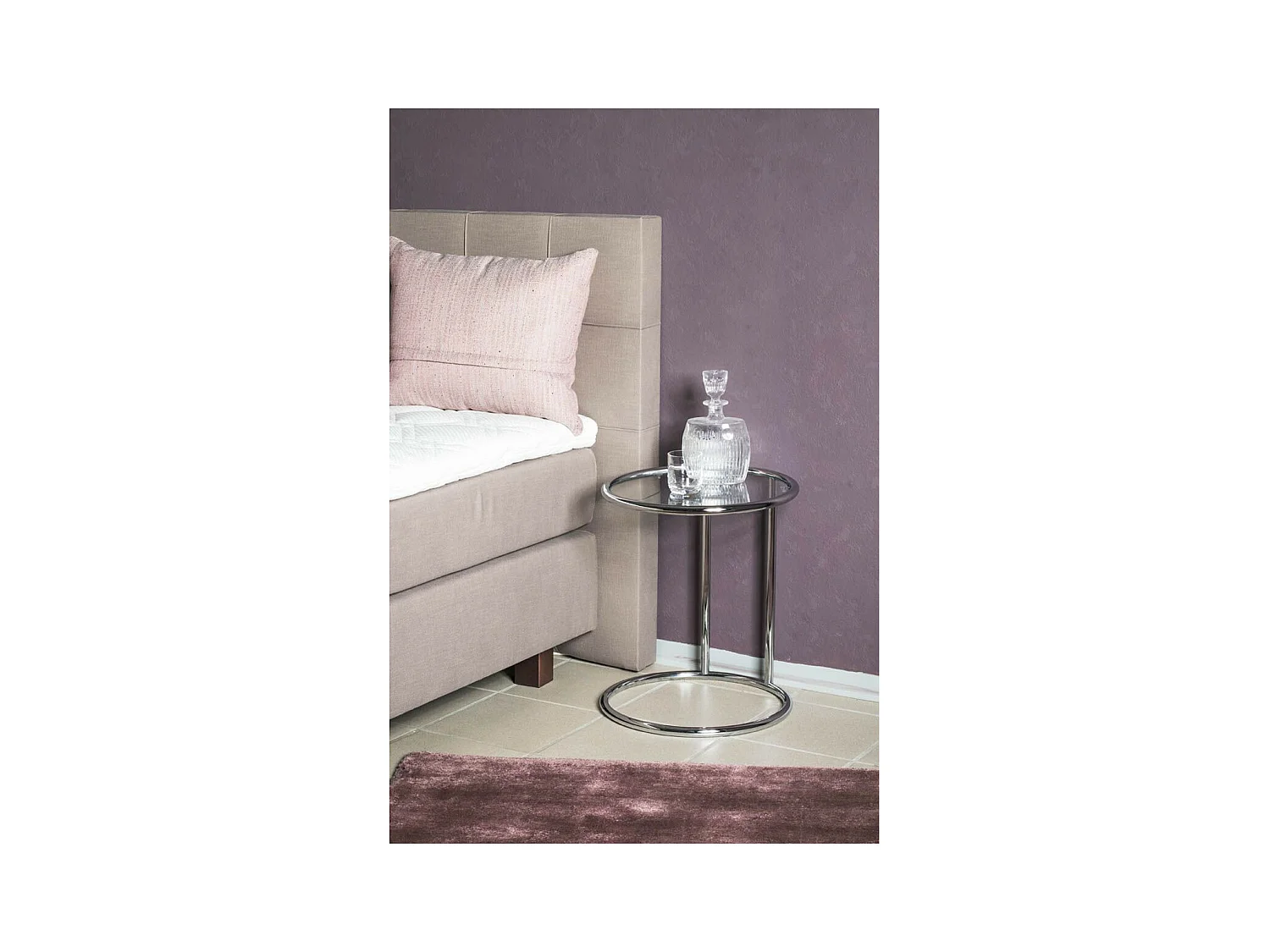 Table d'Appoint en Verre "Blaise" 55cm Argent