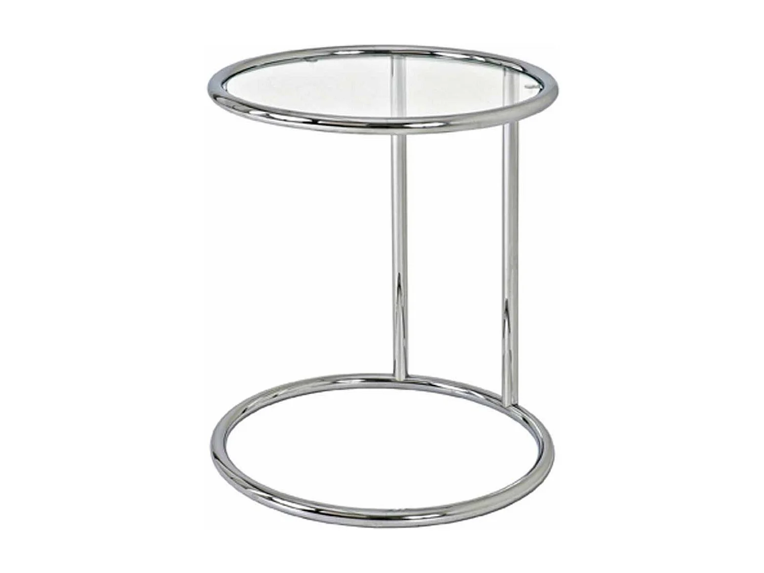 Table d'Appoint en Verre "Blaise" 55cm Argent