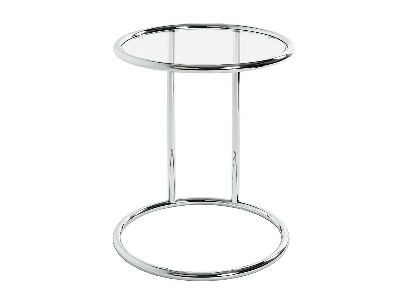 Table d'Appoint en Verre "Blaise" 55cm Argent