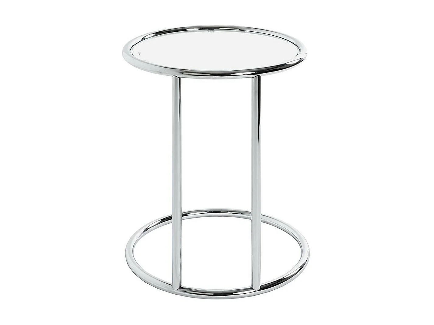 Table d'Appoint en Verre "Blaise" 55cm Argent