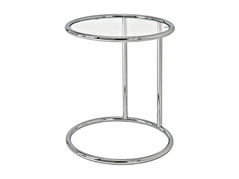 Table d'Appoint en Verre "Blaise" 55cm Argent