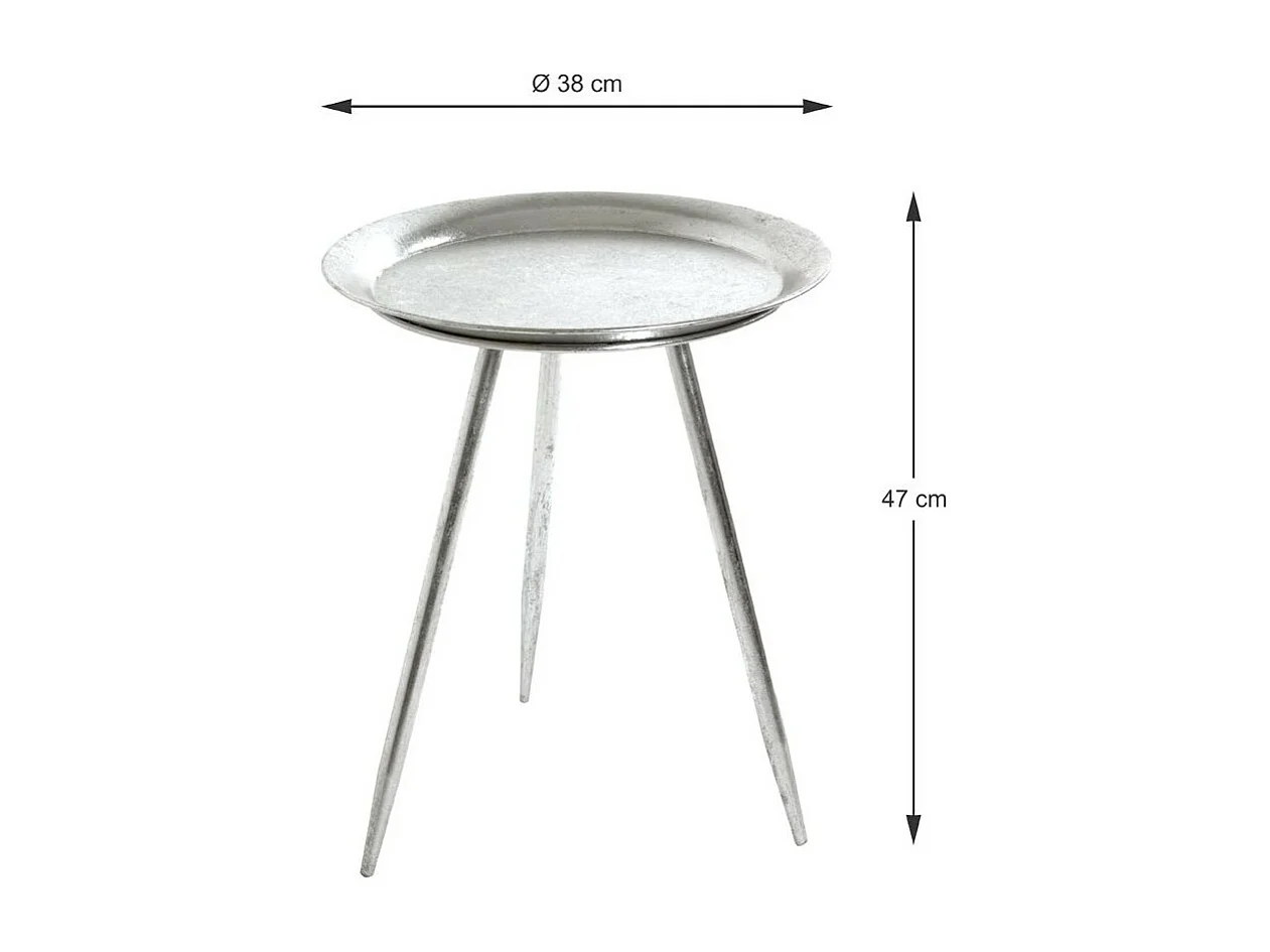Table d'Appoint Design "Matalo" 47cm Argent