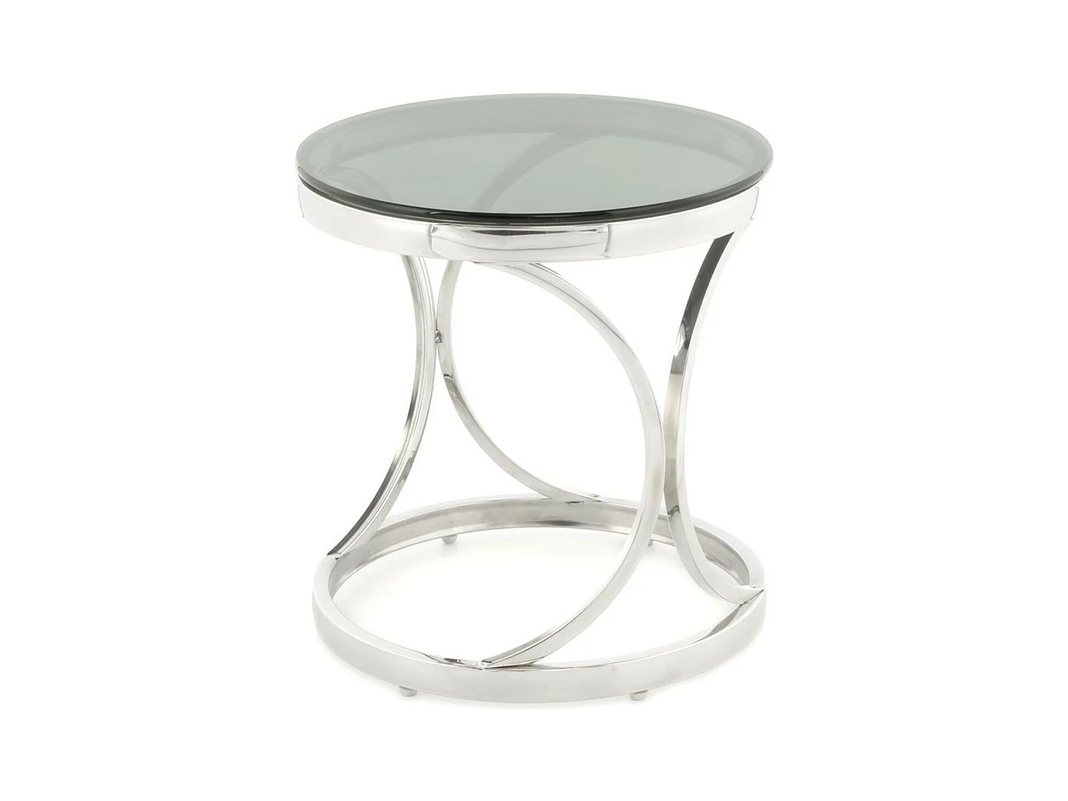 Table d'Appoint Design "Weyda" 42cm Noir & Argent