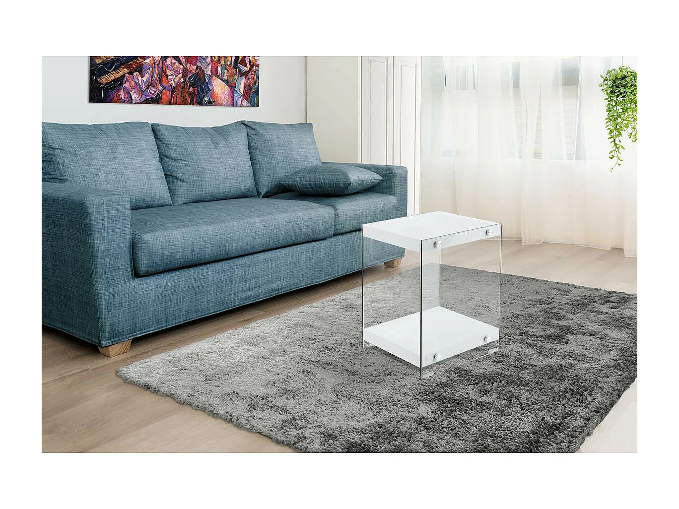 Table d'Appoint en Bois "Elementary" 45cm Blanc