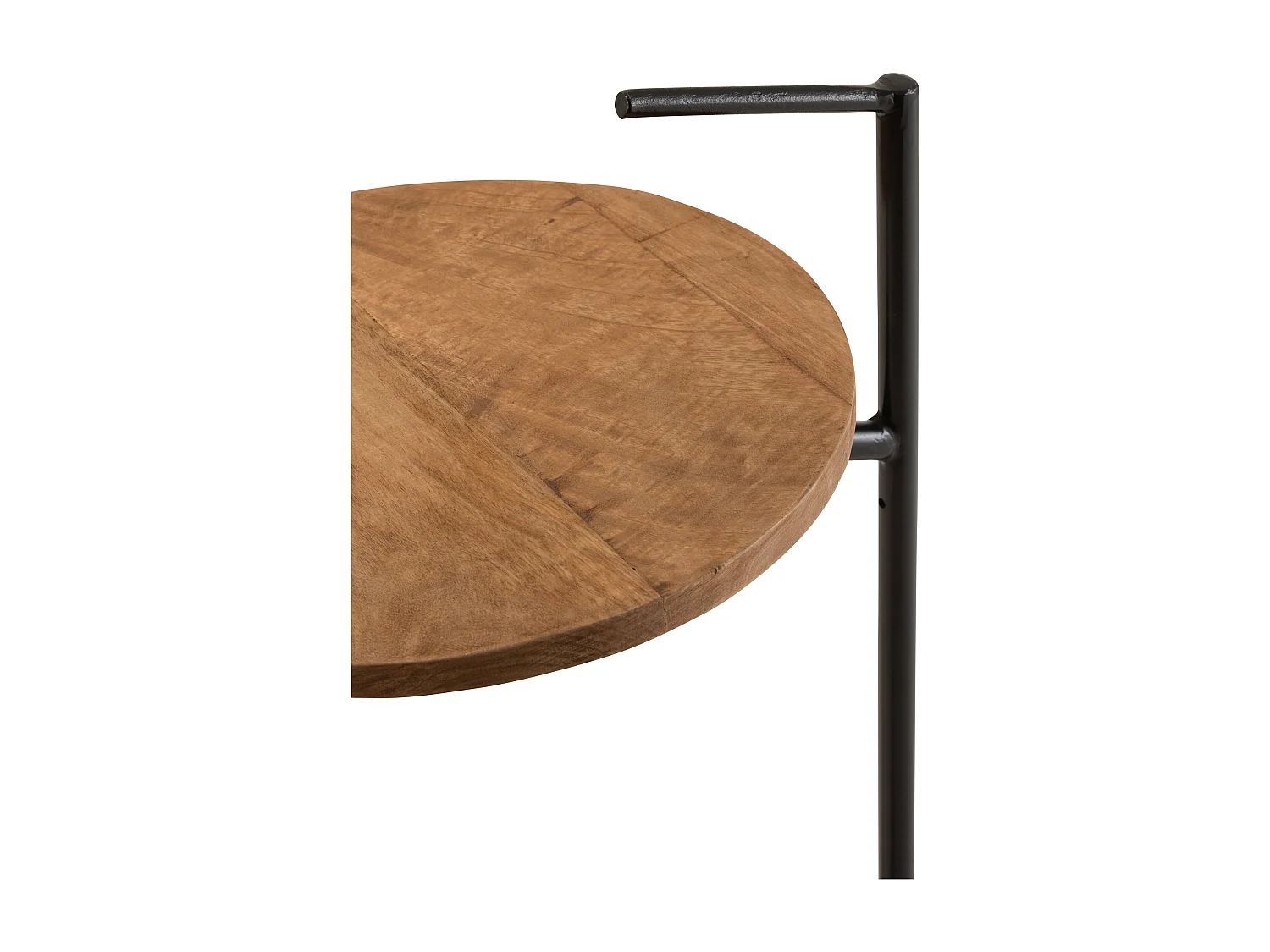 Table d'Appoint Design "Bistro" 65cm Noir & Naturel