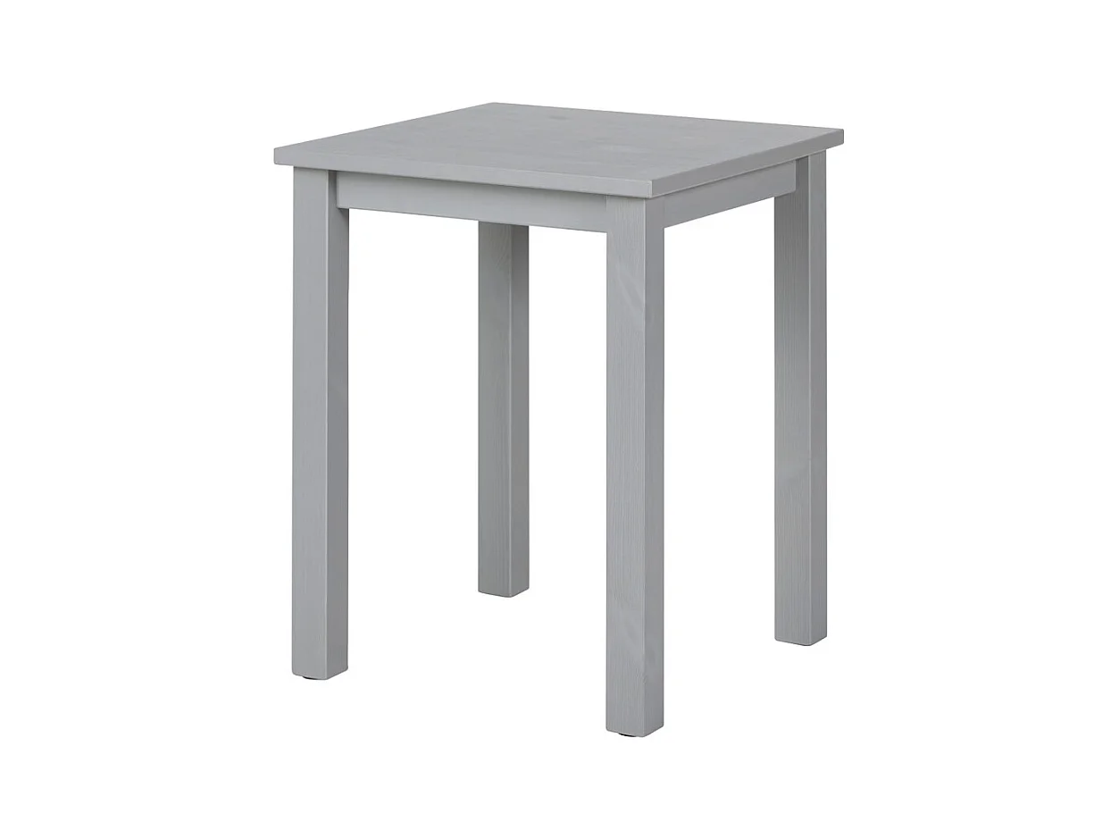 Table d'Appoint en Bois Massif "Nina" 55cm Gris Laqué