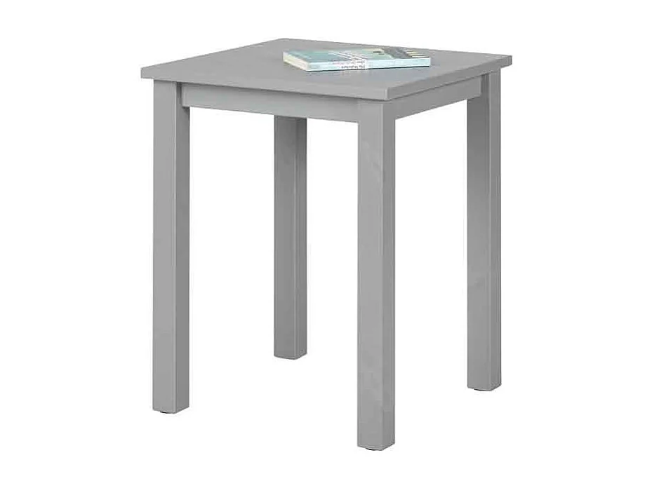 Table d'Appoint en Bois Massif "Nina" 55cm Gris Laqué