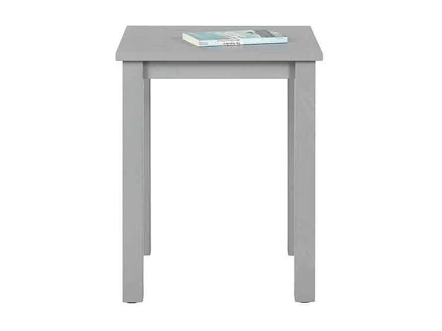 Table d'Appoint en Bois Massif "Nina" 55cm Gris Laqué