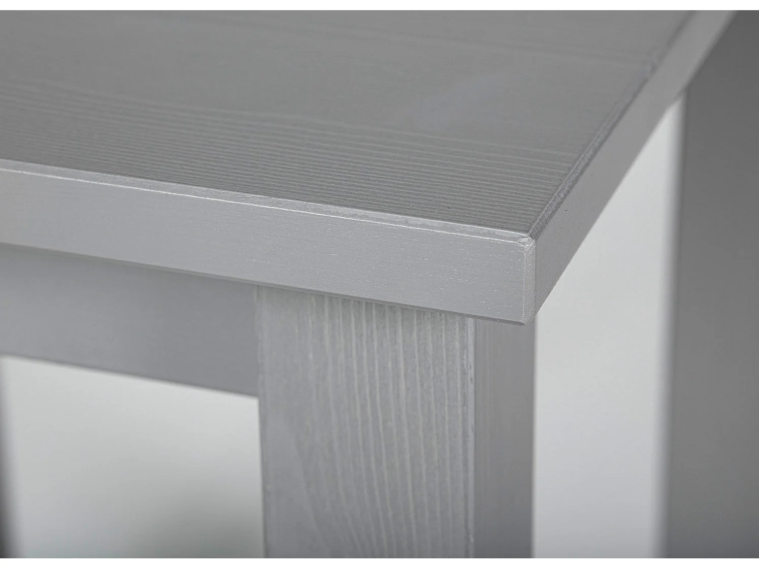 Table d'Appoint en Bois Massif "Nina" 55cm Gris Laqué