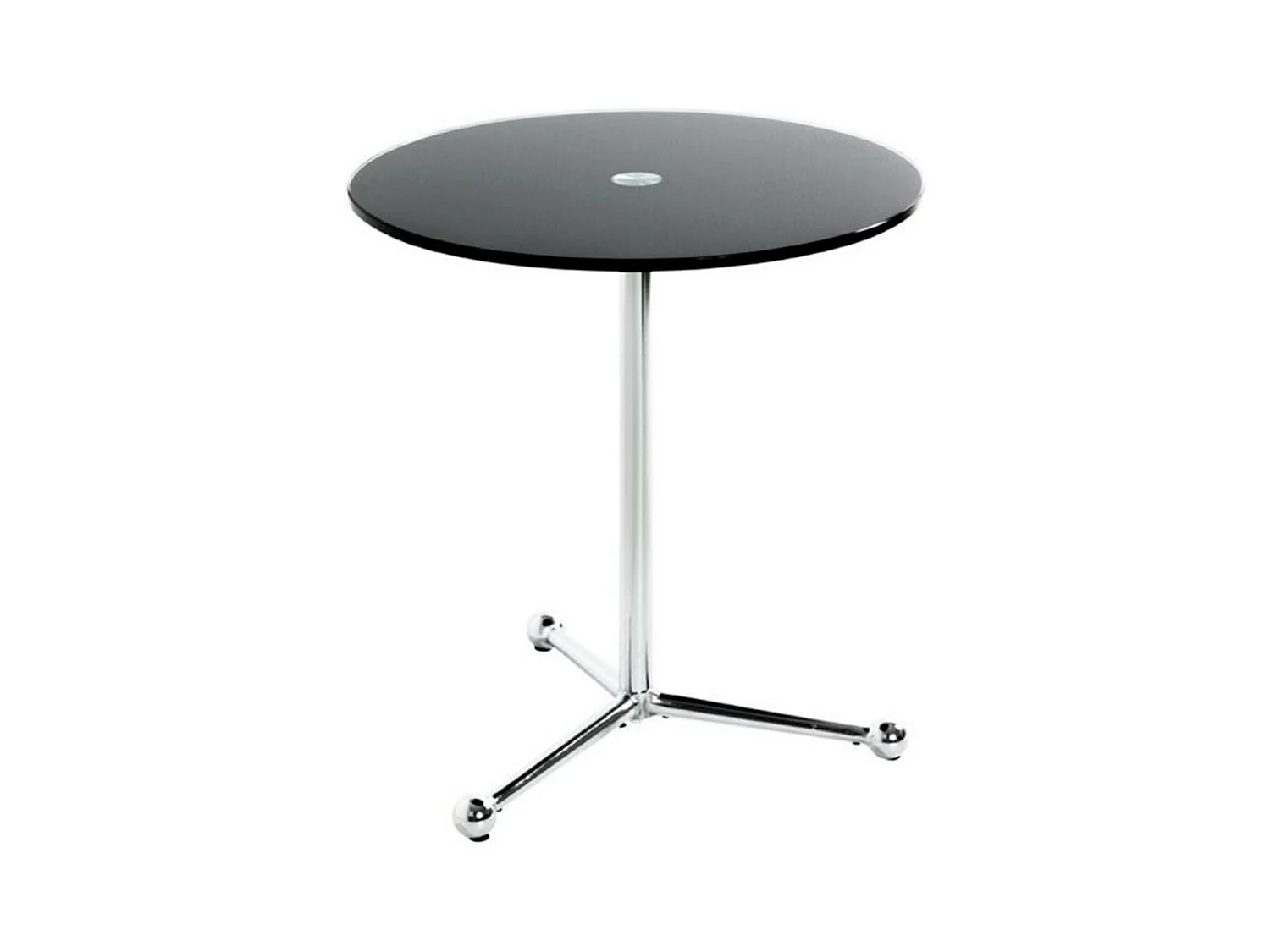 Table d'Appoint Design "Limana" 50cm Noir & Chromé